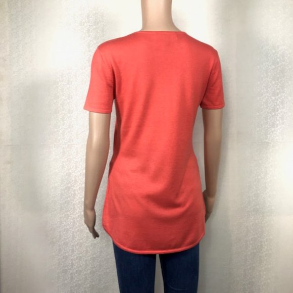 St. John Collection Coral Cashmere T-Shirt Sz S - Picture 5 of 6